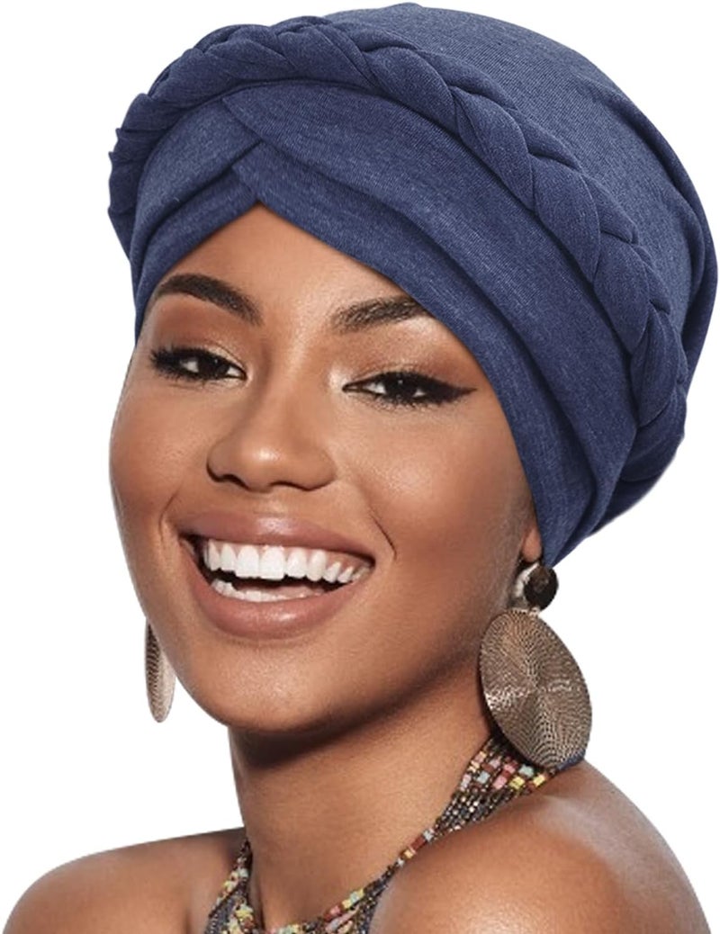 DRESHOW Turban Pre-Tied Twisted Hat Thread African Head Wraps for Black Women Chemo Cancer Cap Braid Hair Cover - Image 1